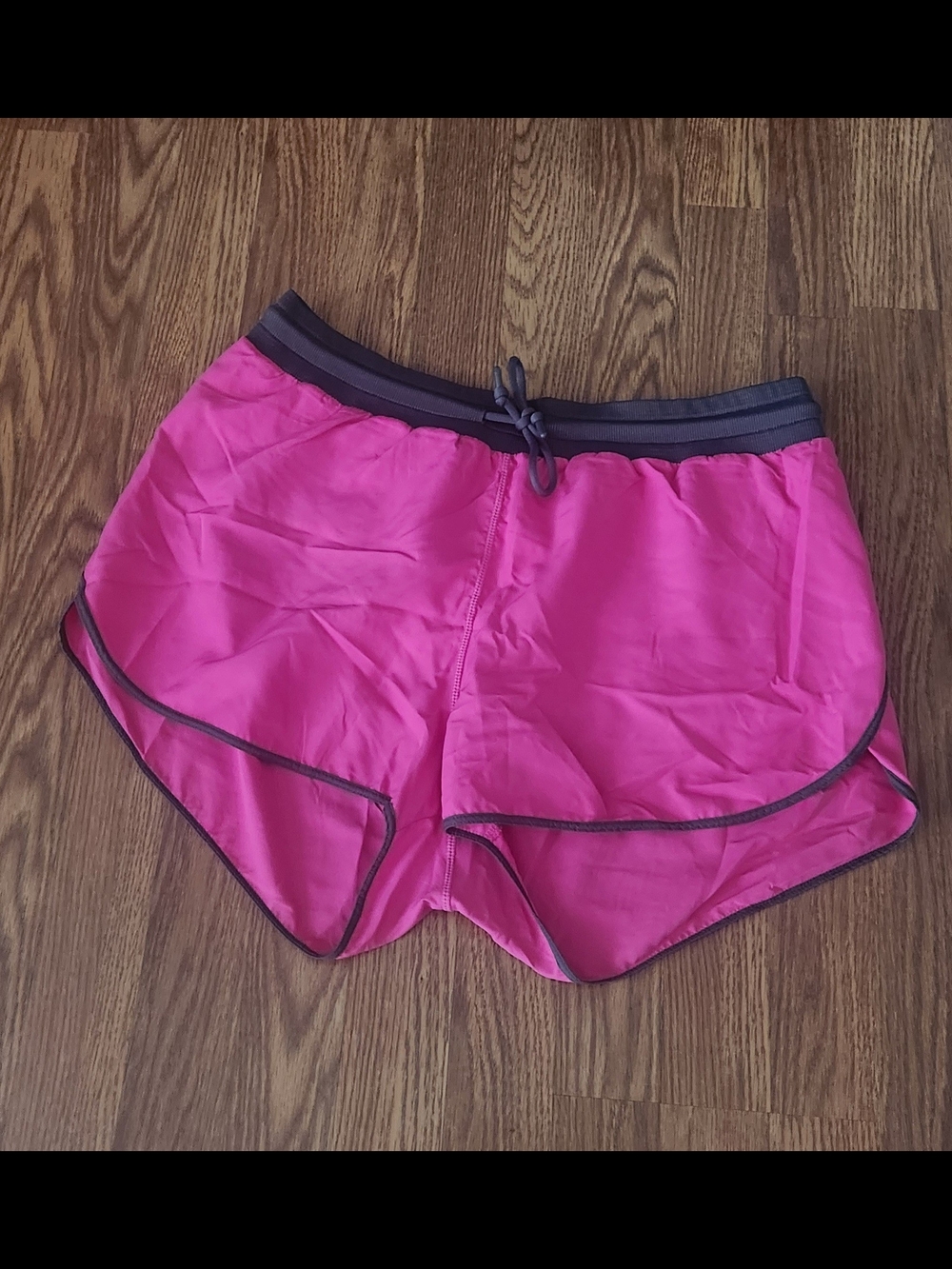 Fabletics Hot Pink Running Shorts with Gray Trim